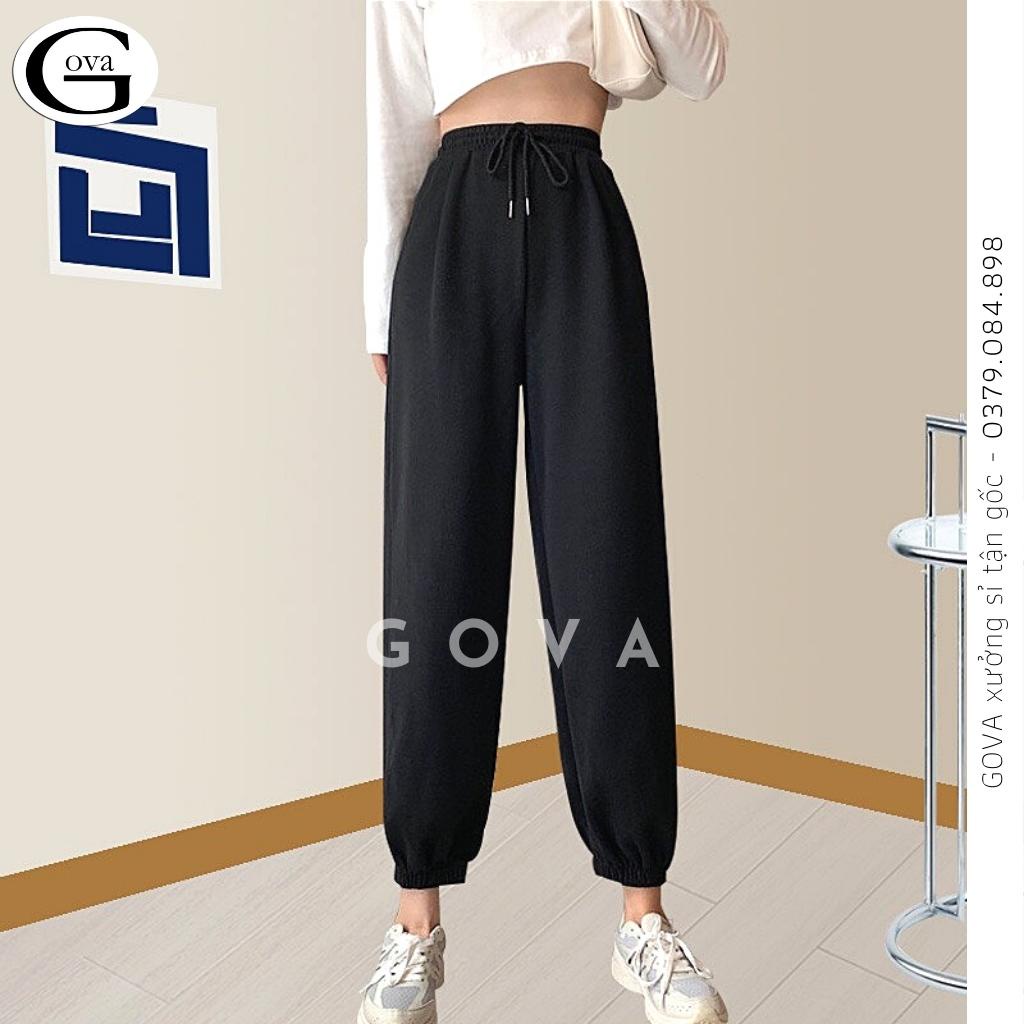 Quần nỉ JOGGER TRƠN BASIC quần nỉ DA CÁ ống bom unisex 2 màu siêu hot GOVA