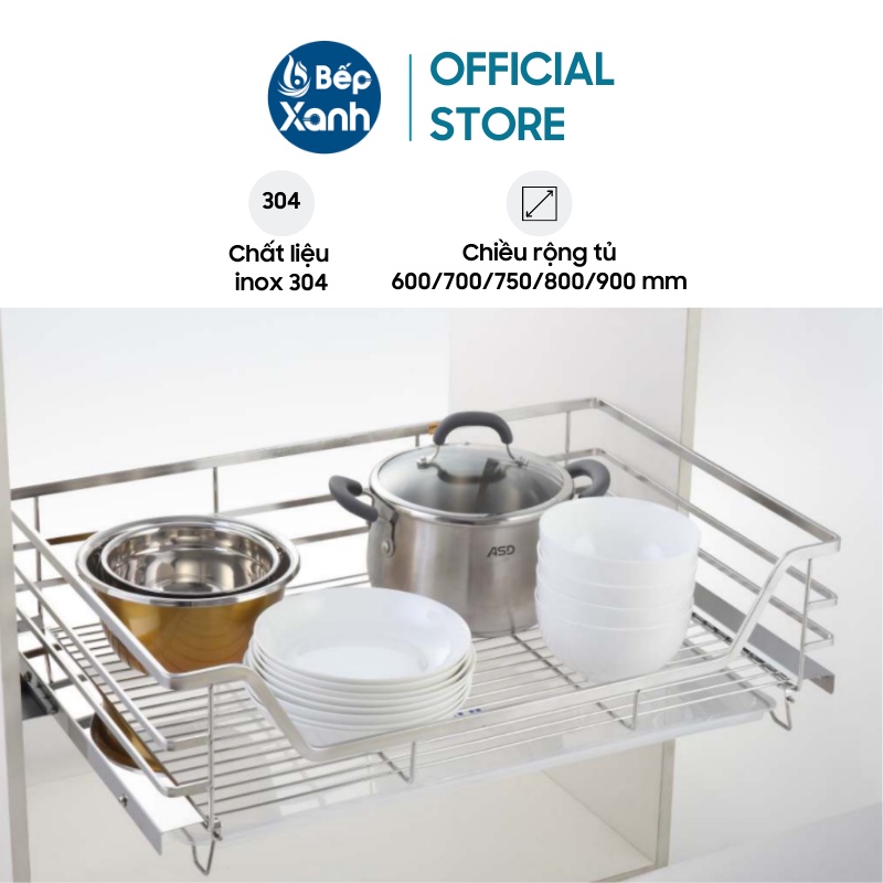 Giá xoong nồi Eurogold Inox mờ cao cấp - Gắn cánh âm tủ - Dòng EPB