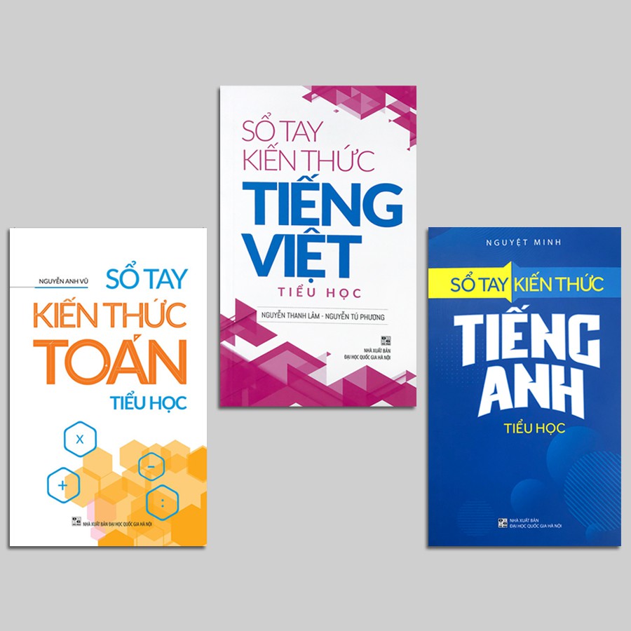 Sách - Sổ Tay Kiến Thức Toán + Tiếng Việt + Tiếng Anh Tiểu Học