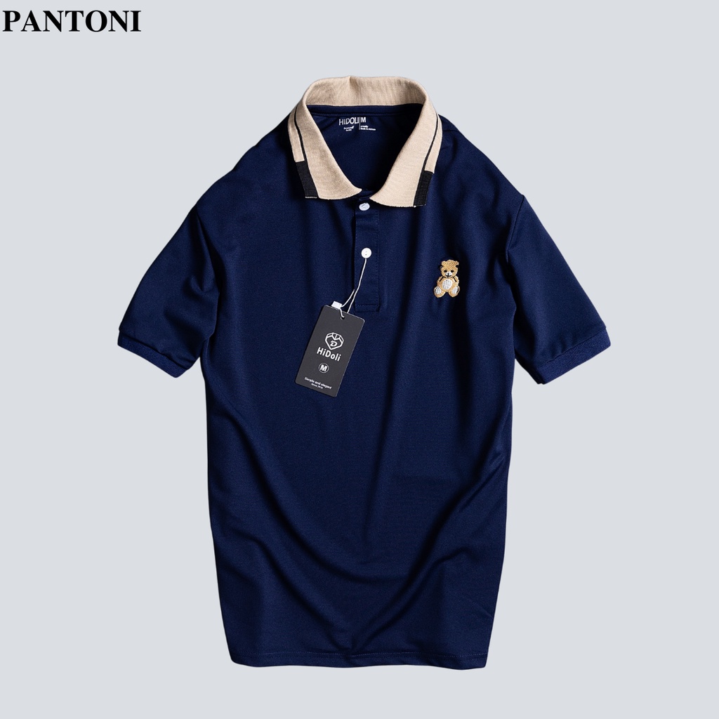 Áo polo nam pantoni, Áo thun nam cổ bẻ thêu gấu tedear vải cá sấu cotton cao cấp chuẩn form (TEDI)