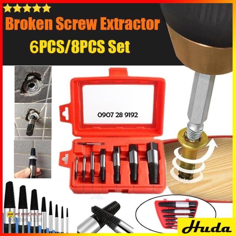 Bộ Đầu Tháo Ốc Gãy ❤️FREESHIP❤️ Tháo Vít Toét Đầu Dụng Cụ Vặn Lấy Ốc Vít Gãy 5-8 Món