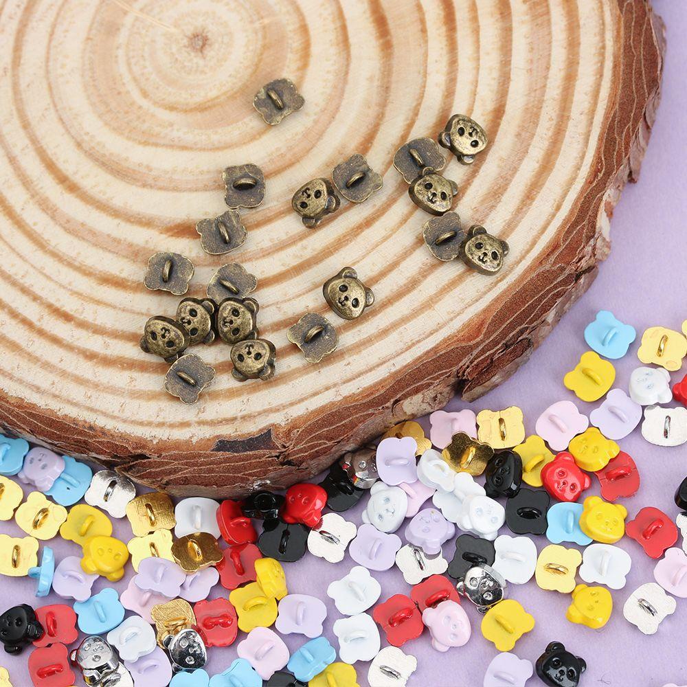 YVE Set 20 Nút Nhựa Hình Gấu Trúc 5mm Dễ Thương Trang Trí Quần Áo Búp Bê