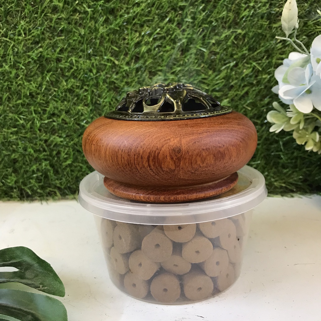 Nụ trầm hương cao cấp hương gỗ ngọc am không hóa chất, kèm lư xông trầm