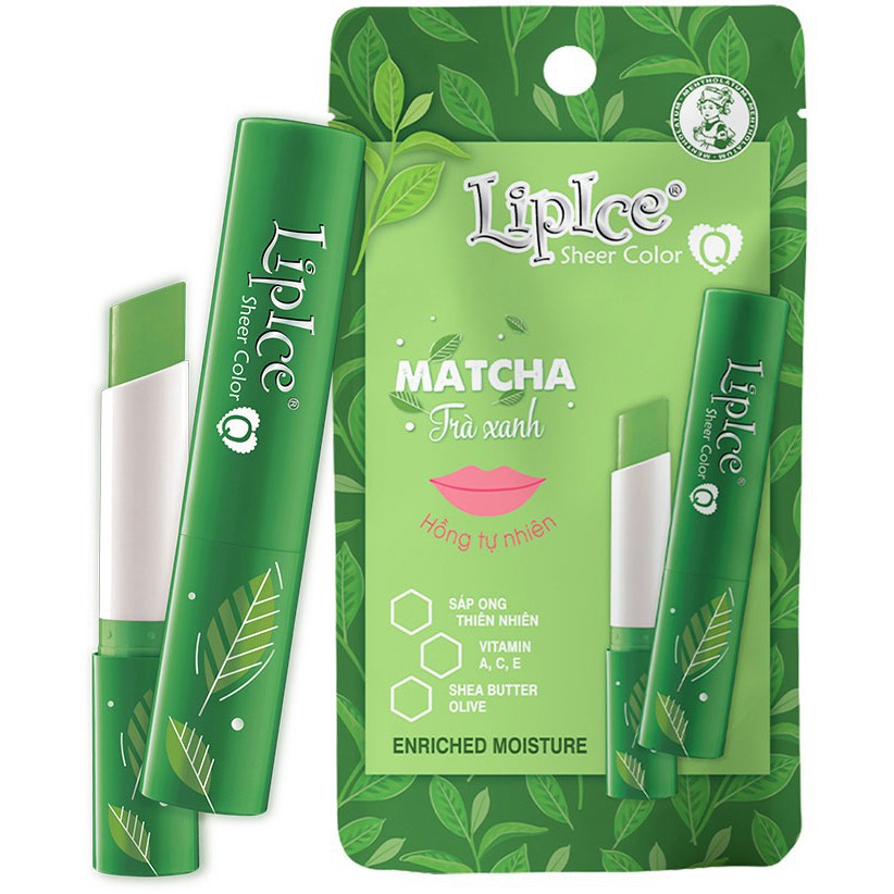 Son dưỡng môi Lipice Sheer Color Q MATCHA ( Hồng tự nhiên) hương thơm ngọt ngào , quyến rũ