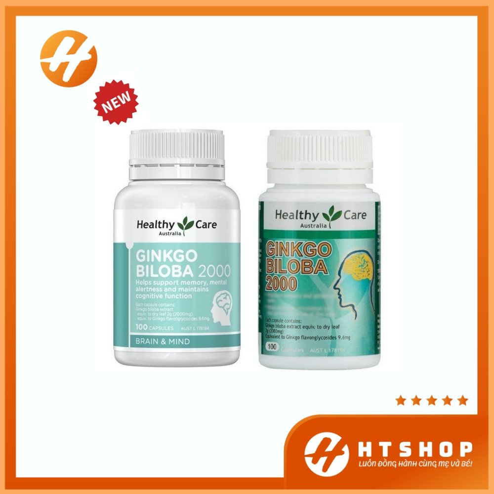 Viên Uống Bổ Não Ginkgo Biloba Healthy Care Úc 2000mg Hộp 100 Viên