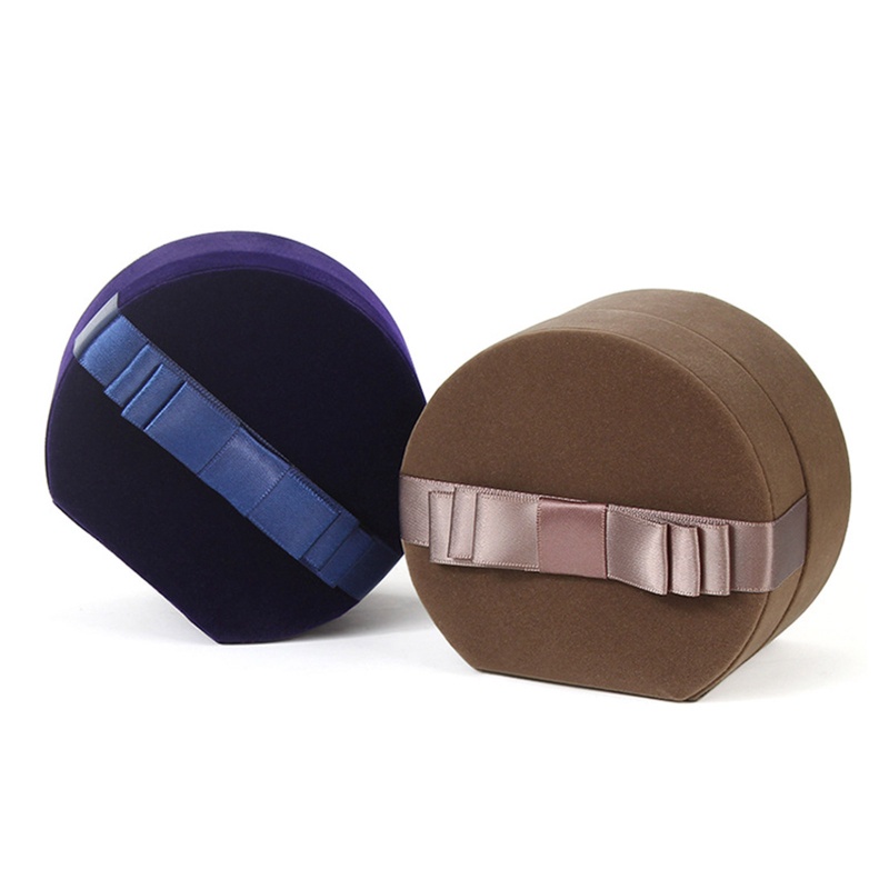 Hộp Đựng Trang Sức Hình Tròn Bằng Vải Nhung Thiết Kế Nhỏ Gọn