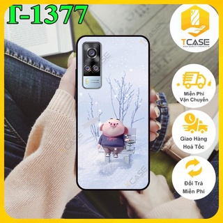 Ốp lưng nhám chống sốc in hình dành cho Vivo Y51 2020, Y53s 4G, Y31, Y51A in hình heo hồng dễ thương
