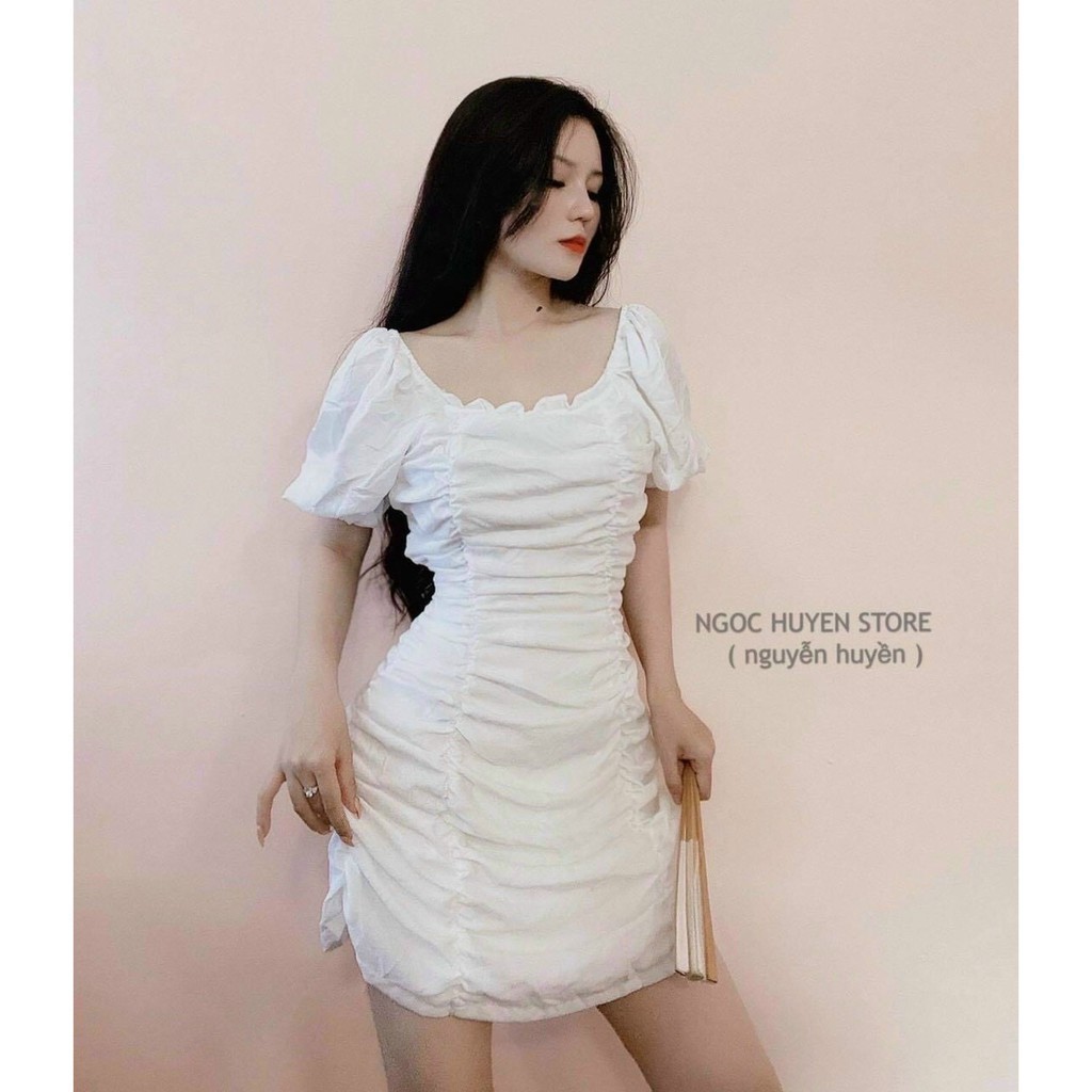 Váy body trắng nhún thân(Chuyên sỉ ) 2