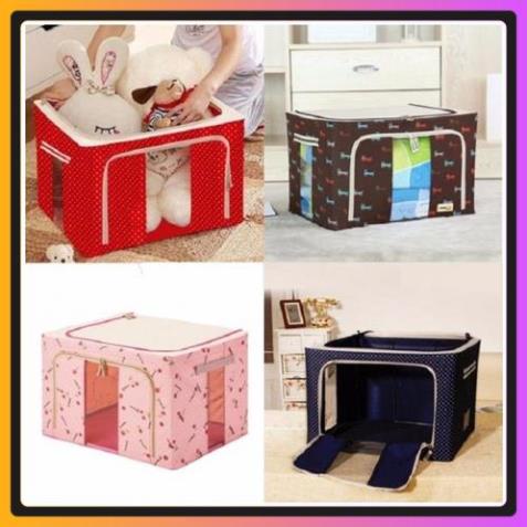 Túi vải khung thép xếp gọn quần áo,chăn màn,Tủ hộp vải đựng quần áo gấp gọn
