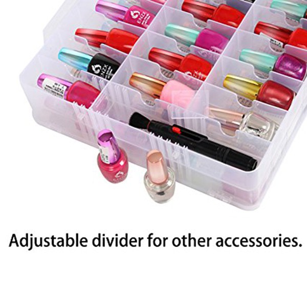 Nail Polish Organizer Holder,Case for 48 Bottles Dividers Space Saver