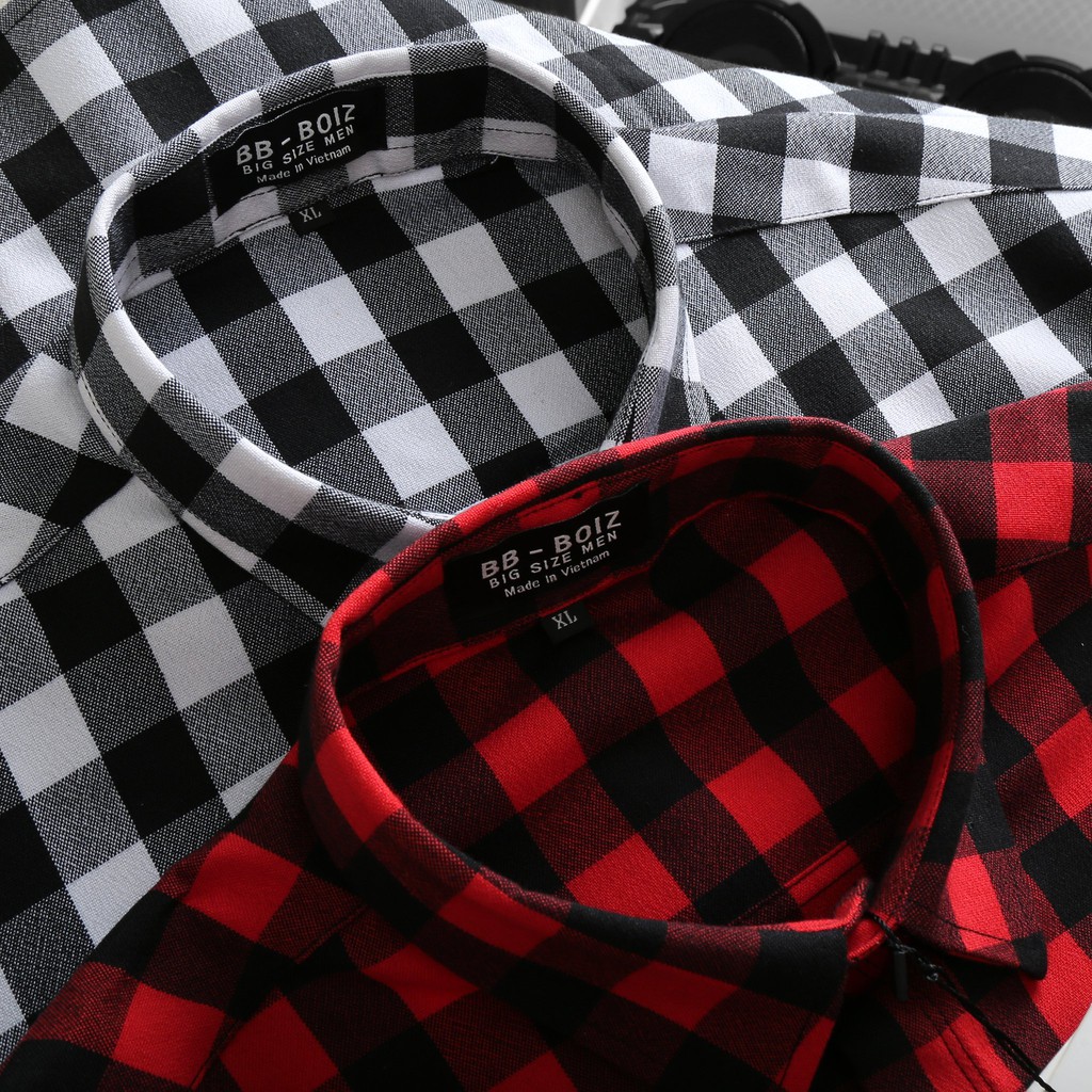 bigsize &lt; 130kg áo sơ mi nam sọc bigsize sọc caro