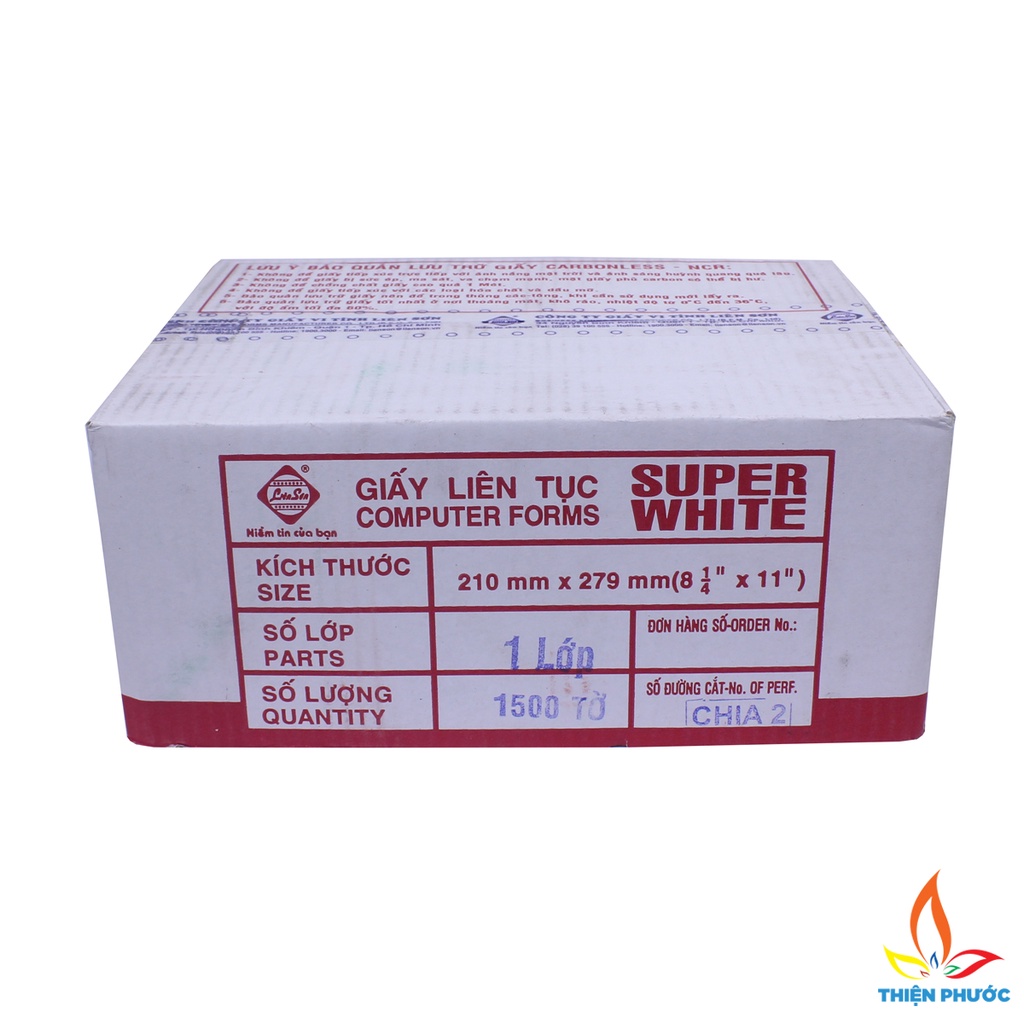 Giấy in liên tục 1-2-3 liên chia 2 - thùng 1500 tờ SUKADO