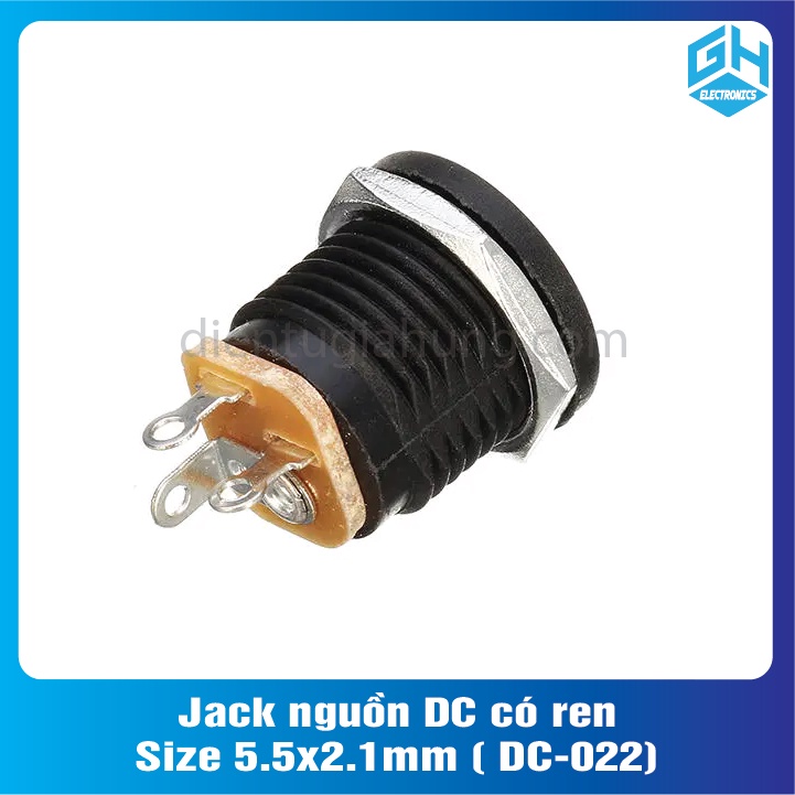 Bộ 6 cái Jack nguồn DC có ren loại Size 5.5x2.1mm