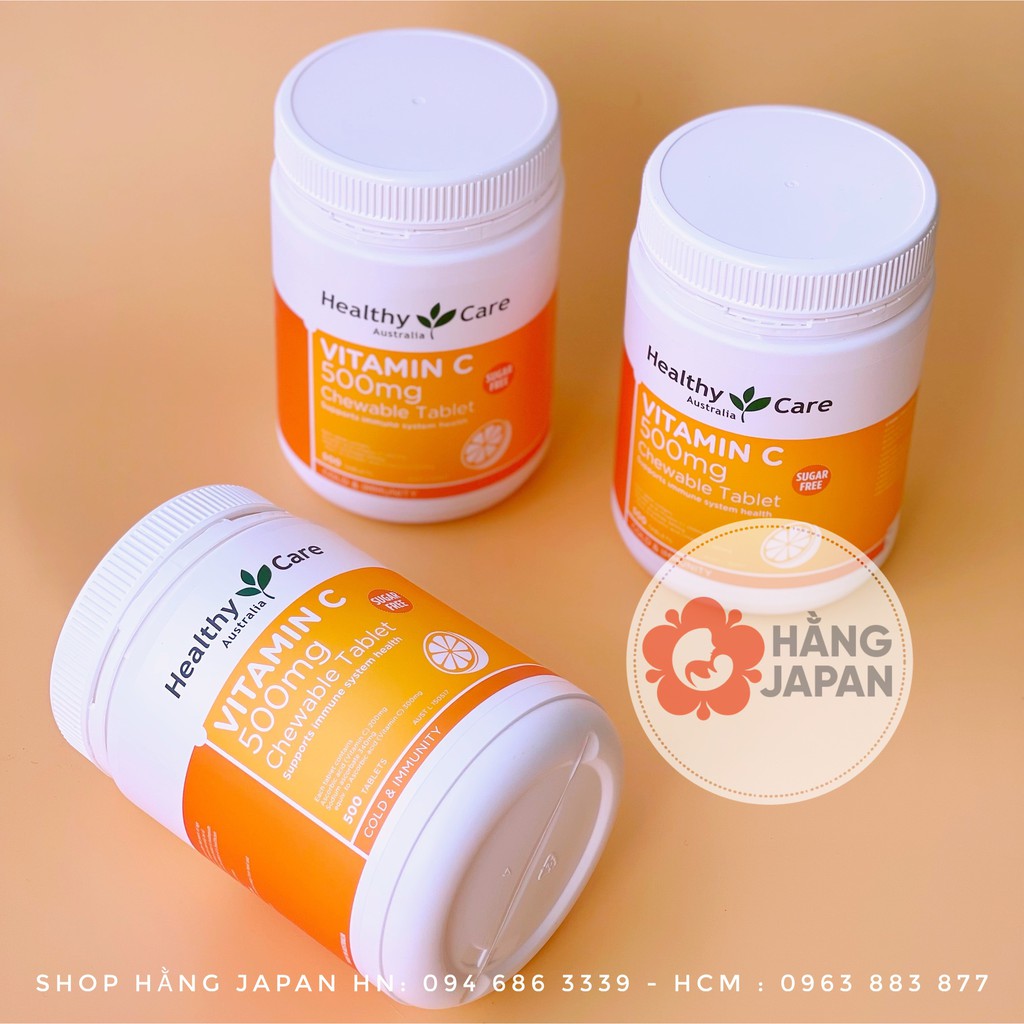 Viên nhai bổ sung Vitamin C Healthy Care Vitamin C 500mg - 500 viên