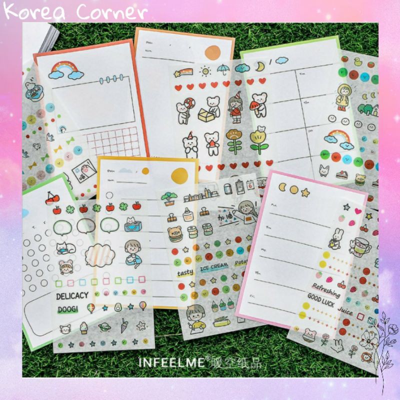 SET 10 TẤM NOTE GHI CHÚ VÀ 1 WASHI STICKER