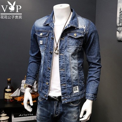 ❧Sto jaket lelaki Áo Khoác Jean denim Dáng Ôm Cổ Điển Thời Trang Xuân Thu Cho Nam