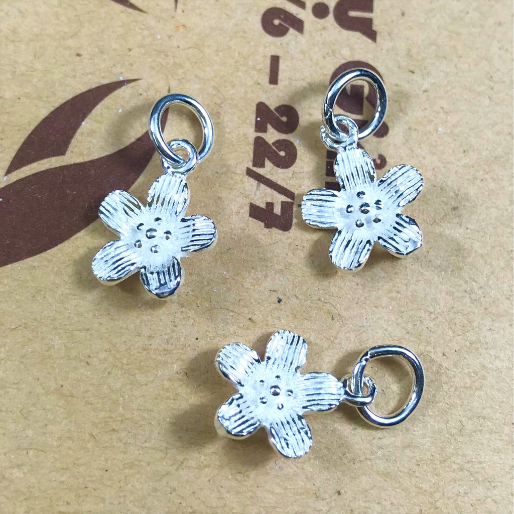 Charm bạc móc treo hoa các loại - Charm bạc 925 (Bạc trắng) - CB354 CB358 CB359 CB374 CB375 CB377 CB378 CB379