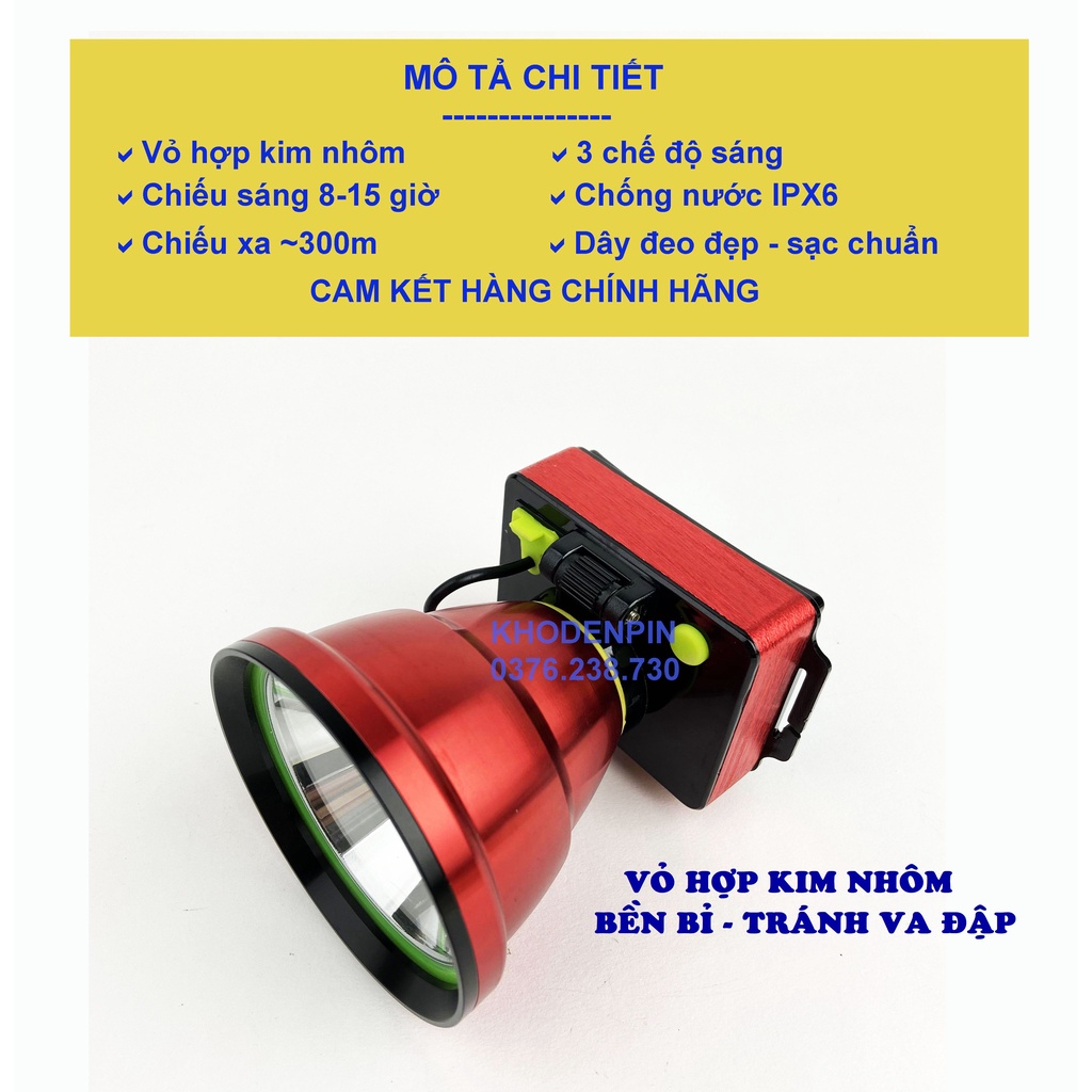 Đèn pin đội đầu YUXING 8108 LED 200w cao cấp chống nước  đèn led siêu sáng Ánh sáng vàng hoặc ánh sáng trắng