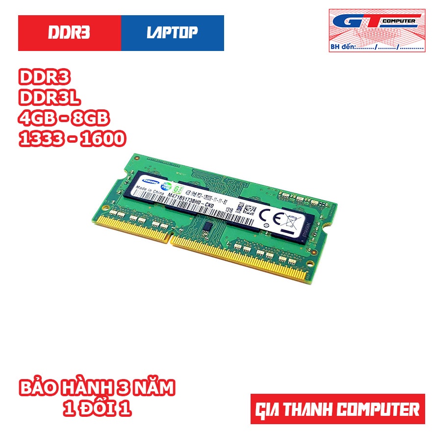 Ram DDR3 Laptop 4GB | 8GB Bus 1333 | 1600 Hàng Tháo Máy - Bảo Hành 3 Năm