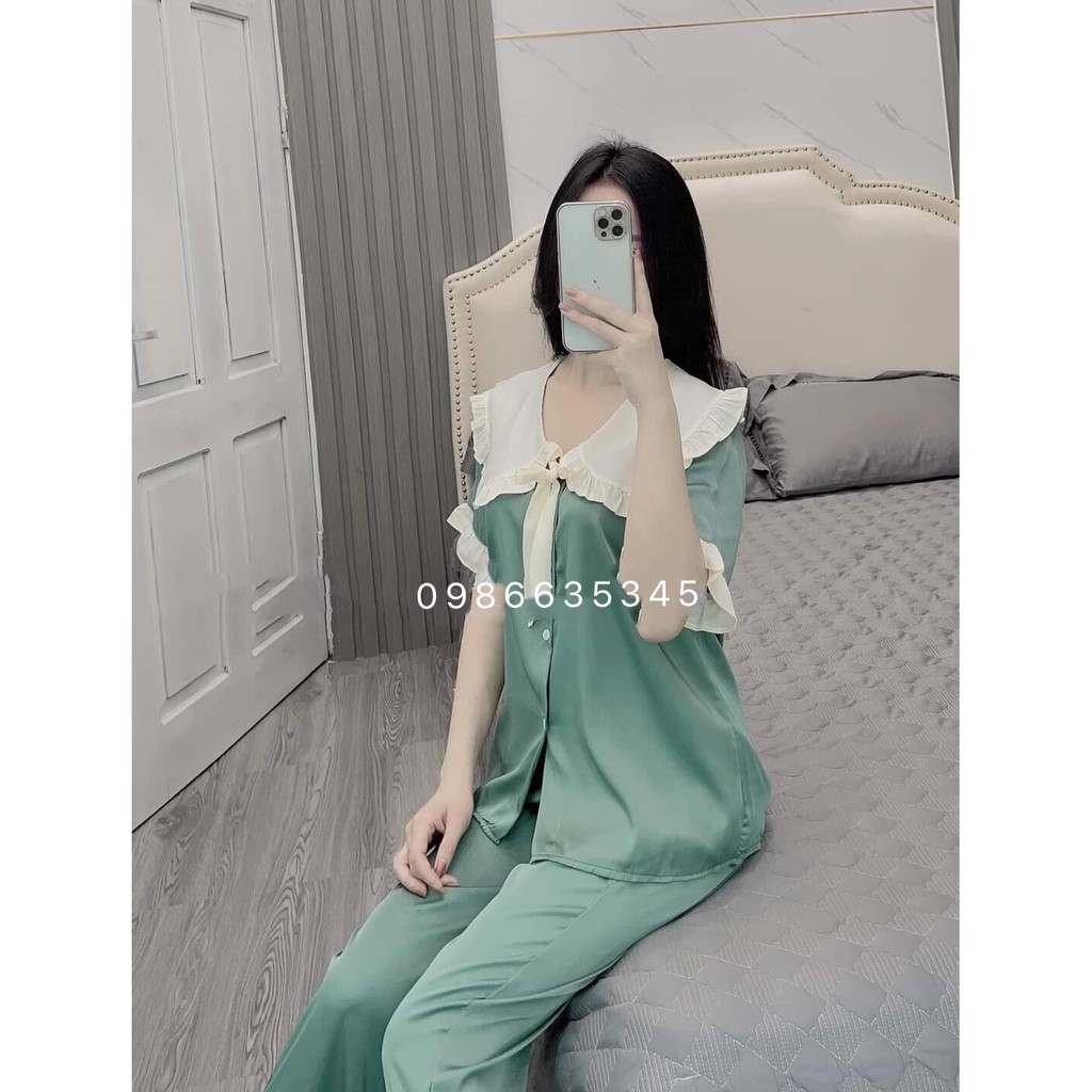 Bộ ngủ lụa Pijama lụa satin cộc đùi hàng loại 1 | BigBuy360 - bigbuy360.vn