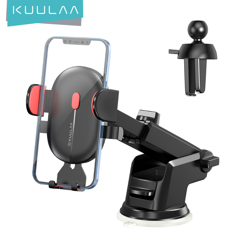 KUULAA Multifunctional Dashboard Air Outlet Suction Cup Gravity Telescopic Car Bracket Automatic Clamping Suitable for Android IPhone