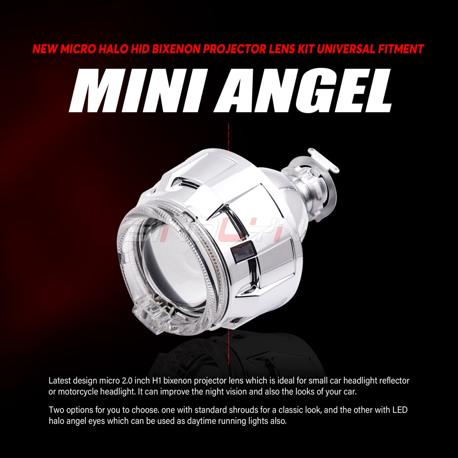 Đèn pha LED 2 Inch DRL Halo cho xe hơi/xe máy H4 H7