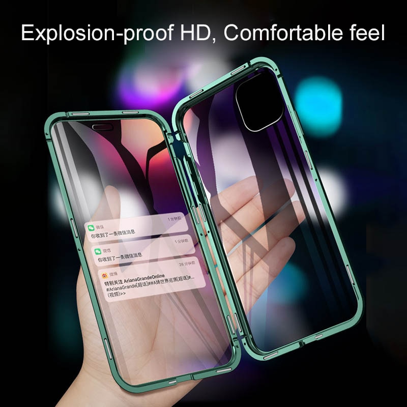 Ốp điện thoại thiết kế 2 mặt kính cường lực bảo vệ cho iPhone 6S 6 7 8 PLUS 6Plus 6sPlus 7Plus 8Plus X XR XS MAX XSMAX