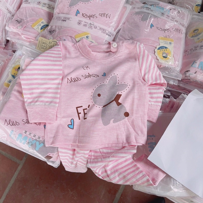 Bộ thu đông dài tay cotton len siêu mềm mại 6 màu cho bé cao từ 73-110cm