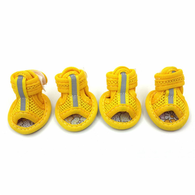 Bộ 4 Xăng đan Mềm Thoáng Khí Chống Trượt Màu Kẹo Thời Trang Xuân Hè Cho Thú Cưng