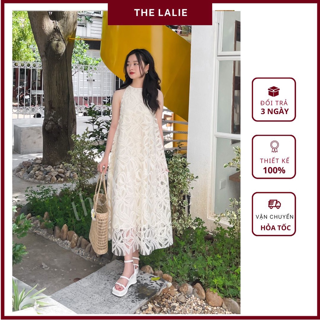 Đầm maxi đi biển, đầm dự tiệc sang trọng thiết kế ren cao cấp by Lalie