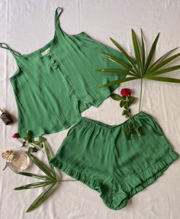 Bộ đồ ngủ dây lụa Infashion 3 nút