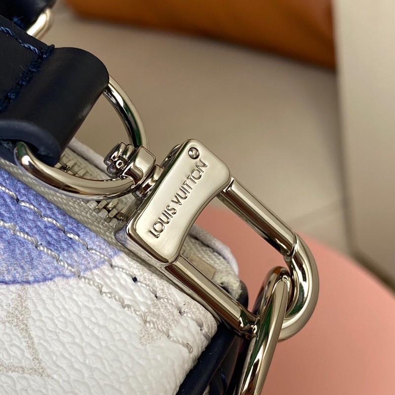 Túi xách tay nữ có dây đeo da in hoạ tiết khoá kéo louis vuitton LV