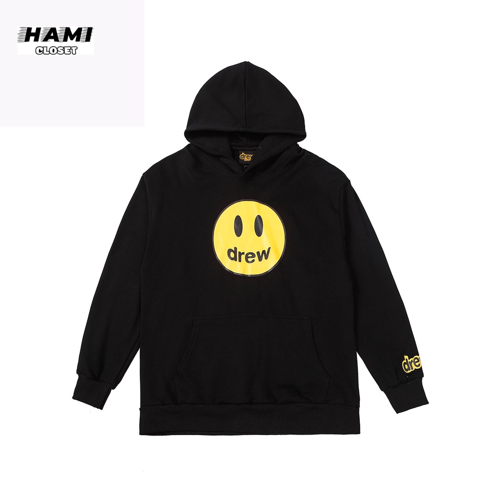 Áo nỉ hoodie Drew House mặt cười unisex dài tay nam nữ cao cấp, áo phông nỉ bông sweater có mũ