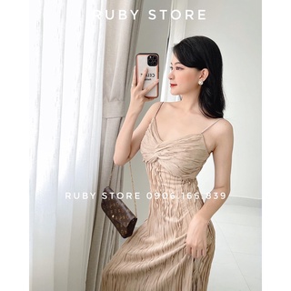 Đầm Maxi 2 Dây Xoắn Ngực  ( RUBYSTORE )
