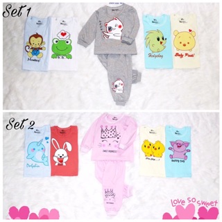 Set 5 bộ tay dài cotton 2 chiều cho bé trai, bé gái