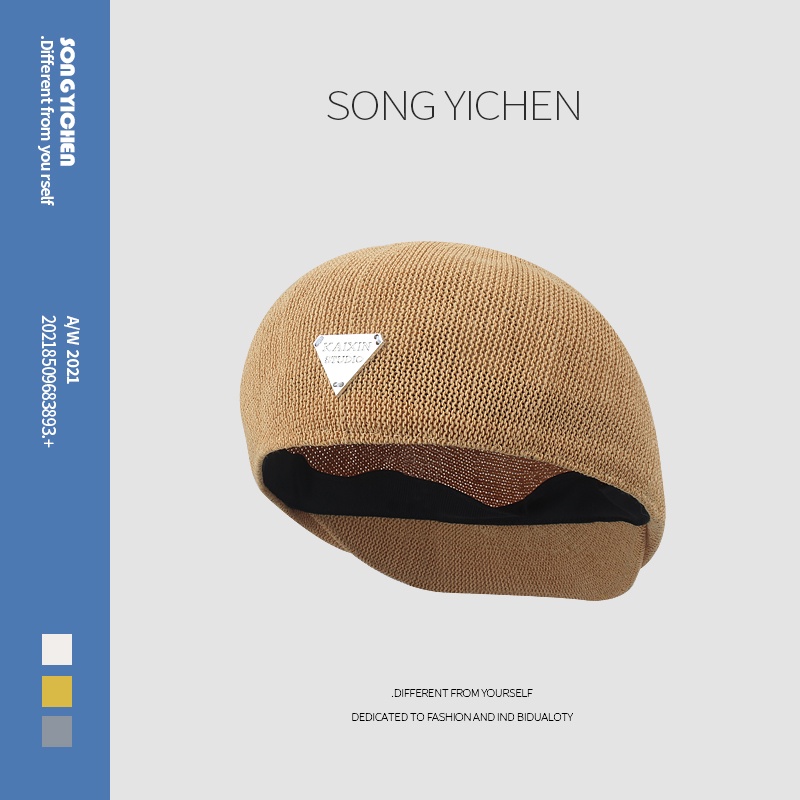 Mũ Beret Mỏng Thoáng Khí In Chữ Phong Cách Nhật Bản Thời Trang Mùa Hè Cho Nam Và Nữ