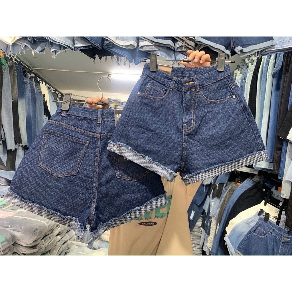 quần short jean lật lai