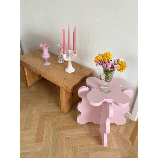 Bàn cafe mini curvy pastel table side phong cách Hàn Quốc