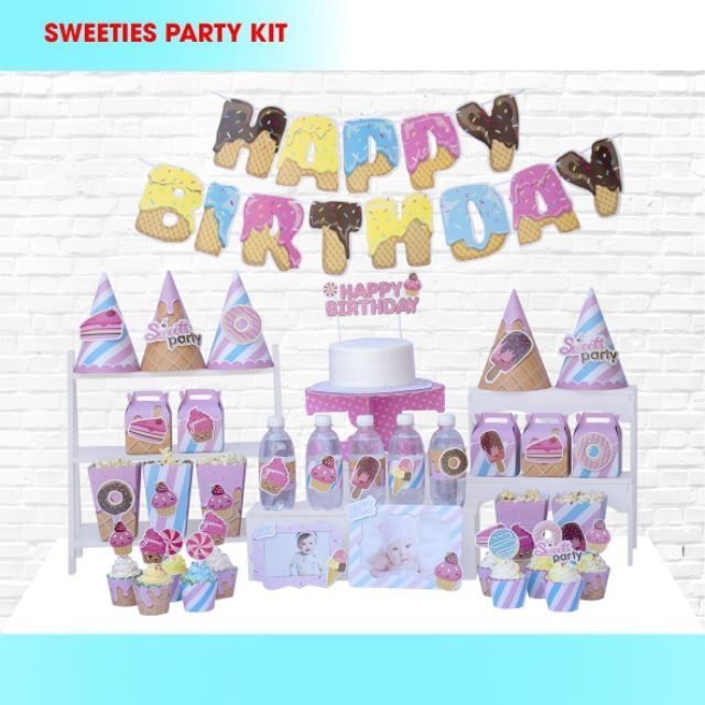 Set giấy 3D sinh nhật bánh kem