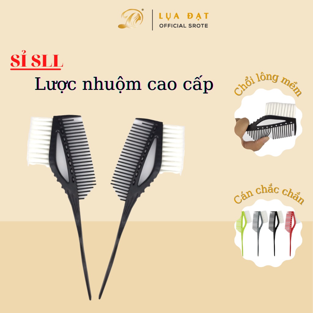 (Sỉ SLL) Lược Nhuộm Tóc 2 Đầu Đen Chổi Lông Mềm Chuyên Dụng Cho Salon Tóc