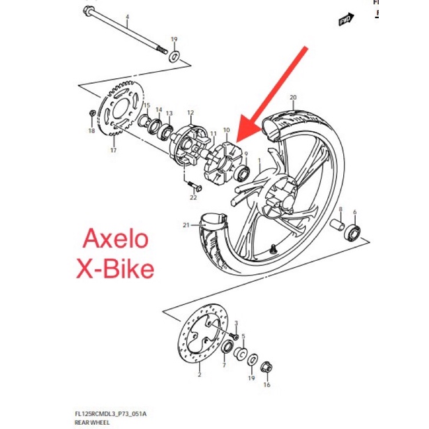 Cao su đùm Suzuki Raider Fi,Satria Fi, Axelo, X-Bike, Viva FI, Shogun, Viva 110, Smash, Revo