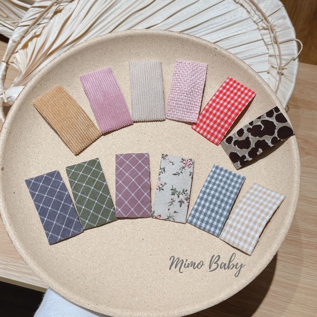 Kẹp tóc bọc vải kiểu dáng vintage cho bé Mimo Baby KT15