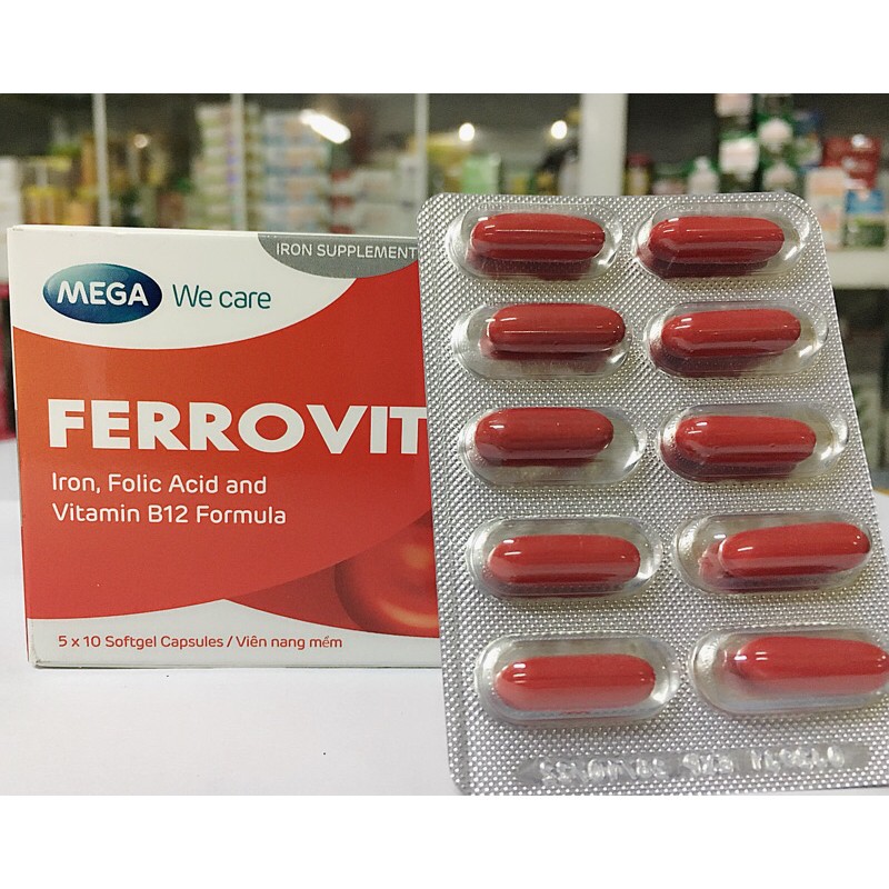 Ferovit viên uống bổ sung vitamin B12, folic acid, iron