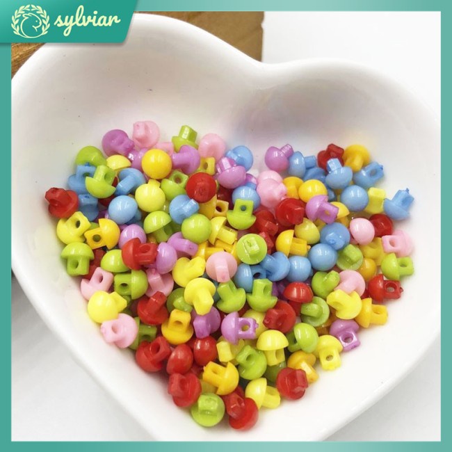 Set 200 Cúc Áo Nhựa Mini 6mm Nhiều Màu Sắc Dùng Để Trang Trí Đồ Thủ Công