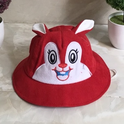 Nón Bucket Hoạ Tiết Thỏ  𝐅𝐑𝐄𝐄𝐒𝐇𝐈𝐏Thiết Kế Theo Phong Cách Hàn Quốc Đáng Yêu Cho Bé