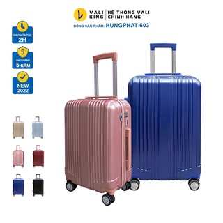 Vali kéo du lịch cao cấp HUNGPHAT-603 nhựa ABS PC kích thước 20, 24, 28 inch chính hãng Hùng Phát