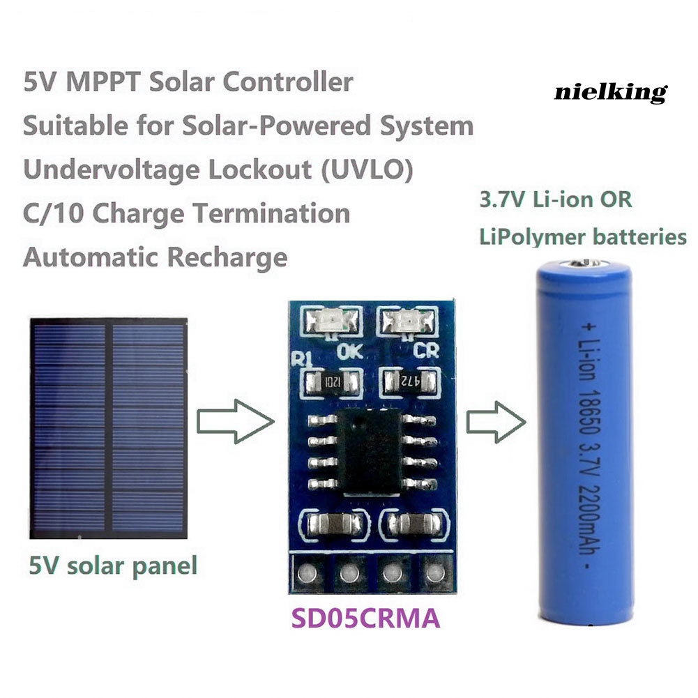 Bản Mạch Điều Khiển Sạc Năng Lượng Mặt Trời Nielking Sd05Crma 18650