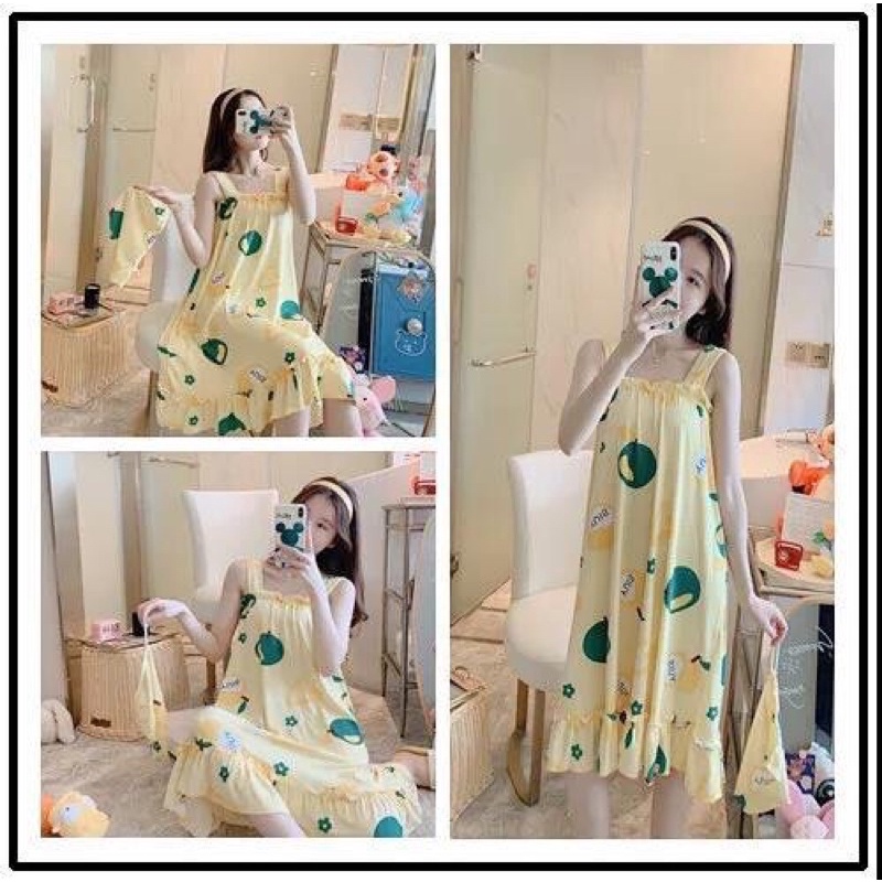[HÀNG LOẠI1] Váy Hai Dây Nữ Đẹp Mặc Nhà Dáng Xuông, Đầm Ngủ Thun Cotton Mềm Mại | BigBuy360 - bigbuy360.vn