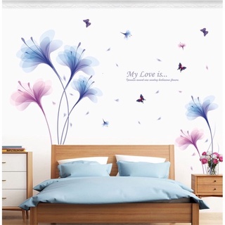 Decal dán tường pha lê tím
