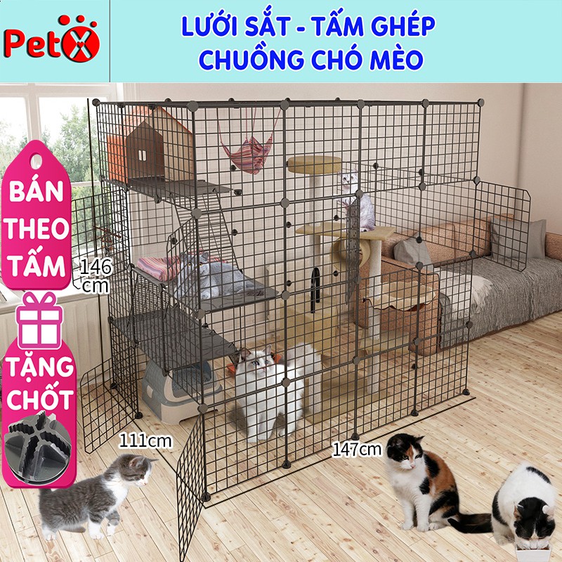 Chuồng chó, chuồng mèo (Bán Theo Tấm) bằng tấm nhựa ghép, tấm lưới sắt, thép 35x35, mỗi tấm tặng kèm 2 chốt